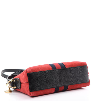 Gucci Suede Patent Web GG Small Ophidia Dome Shoulder Bag Hibiscus Red 3 of 12