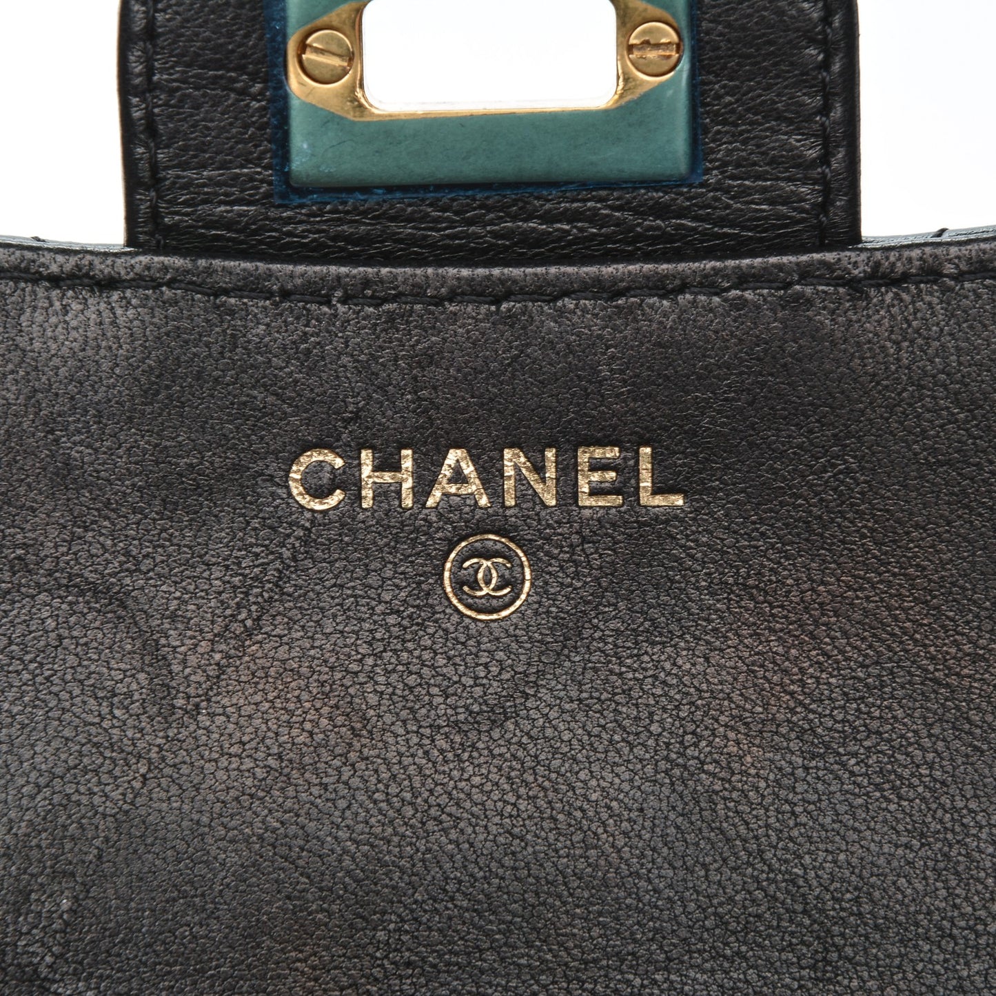 Aged Calfskin Chevron Reissue Compact Wallet Black