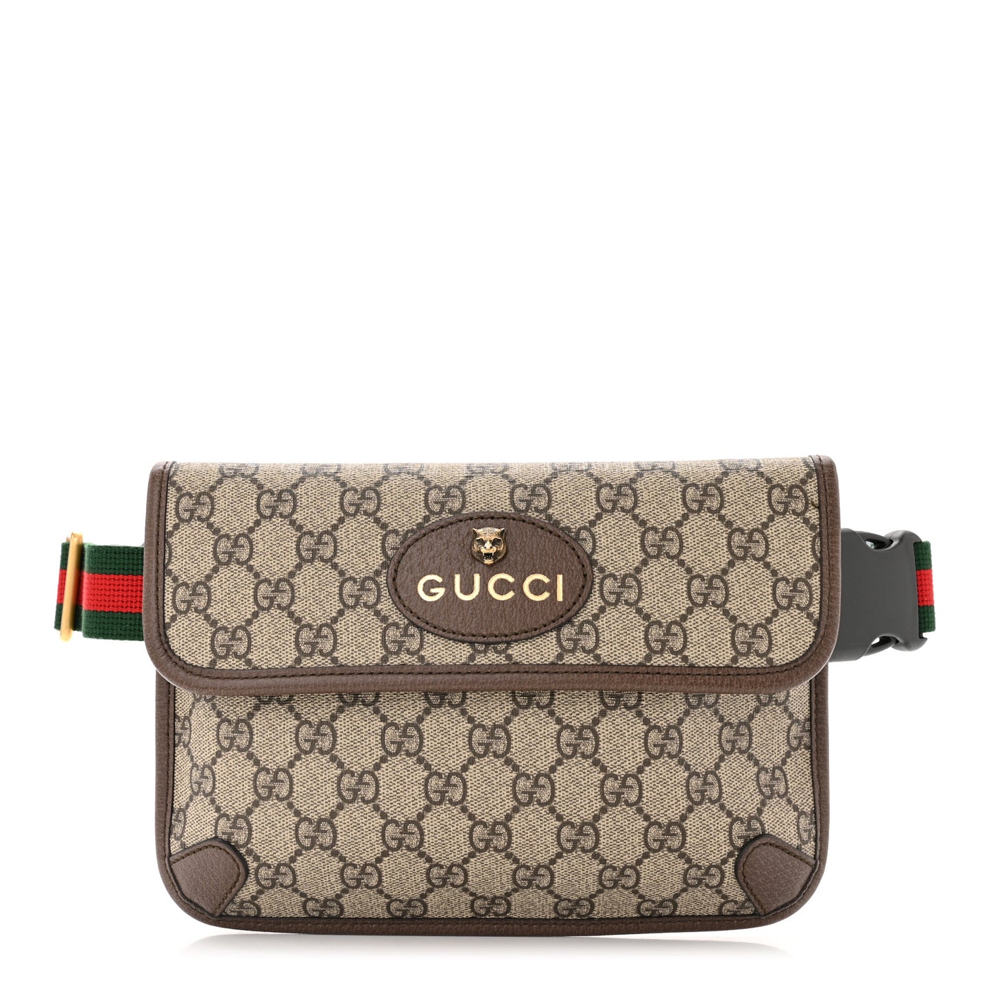 GG Supreme Monogram Neo Vintage Web Belt Bag Brown