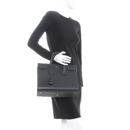 Saint Laurent Grained Calfskin Small Sac De Jour Black 3 of 13