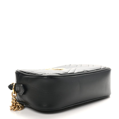 Gucci Calfskin Matelasse Mini GG Marmont Chain Shoulder Bag Black 4 of 11