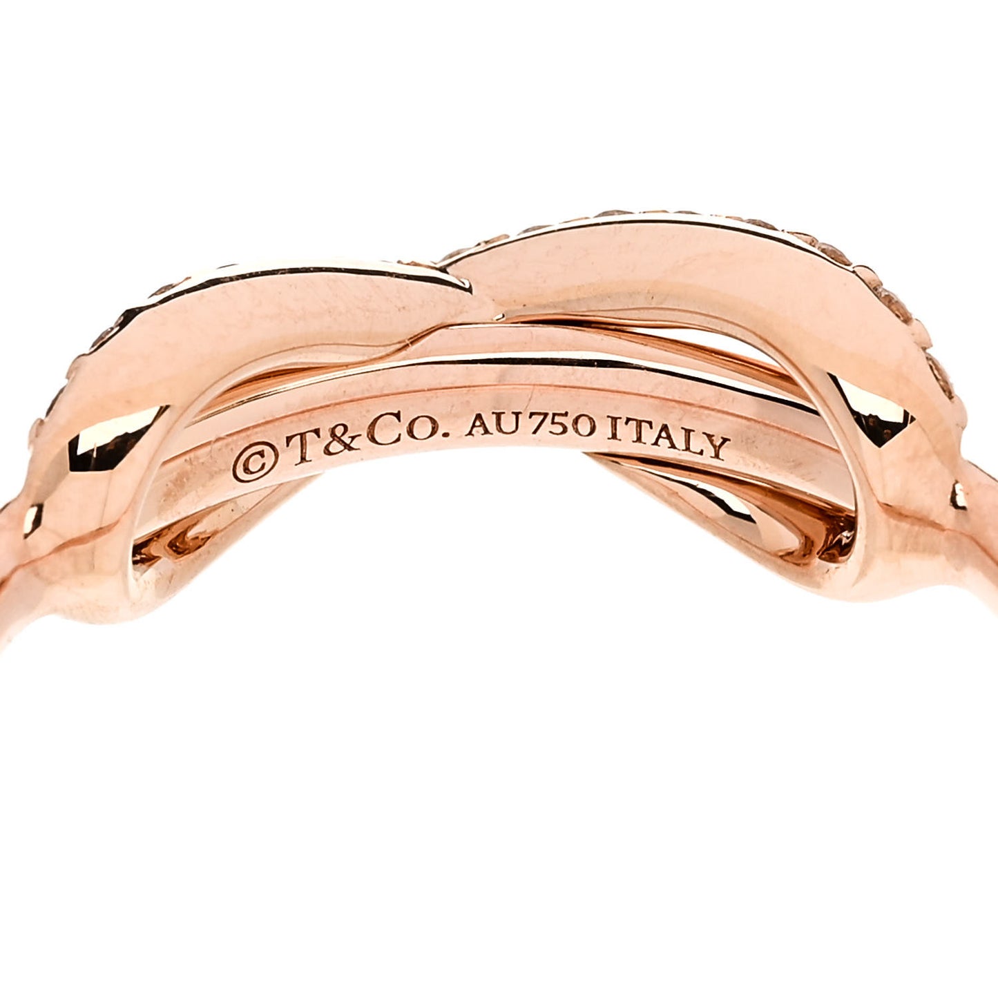 18K Rose Gold Diamond Infinity Ring 54 7
