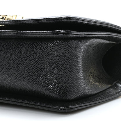 Chanel Caviar Chevron Quilted Small Boy Flap Black 9 of 9