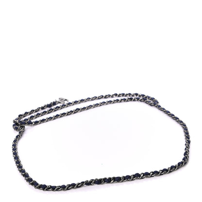 Chanel Metallic Canvas CC Chain Belt Navy 2 of 3