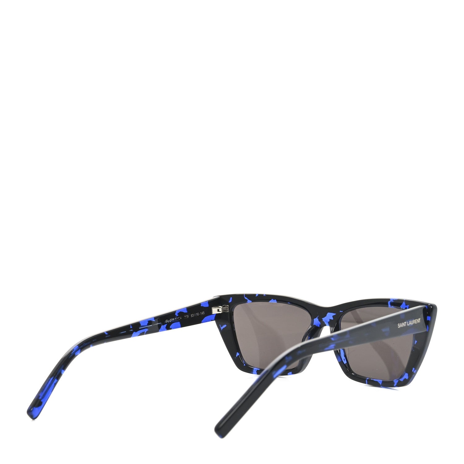 Saint Laurent Acetate Mica Cat Eye Sunglasses SL 276 Black Blue 4 of 8