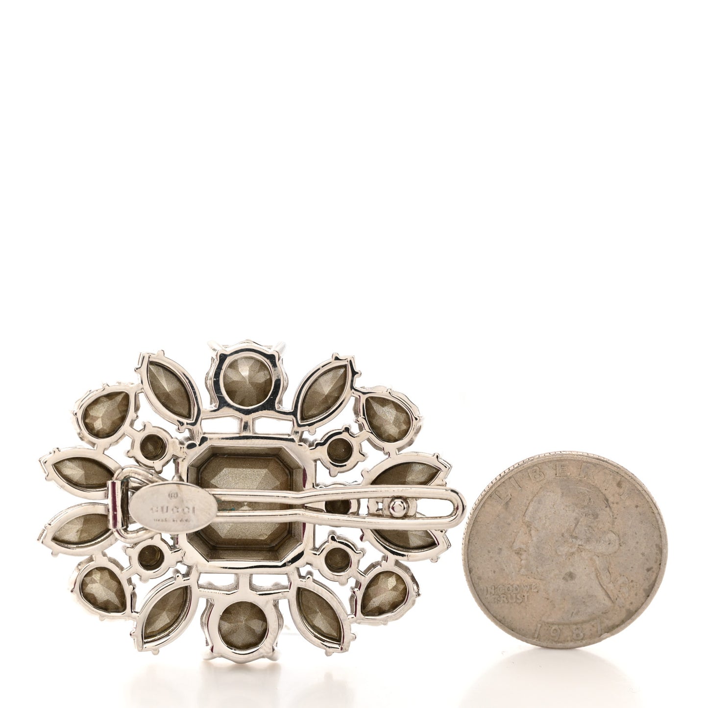 Crystal Hair Clip Silver