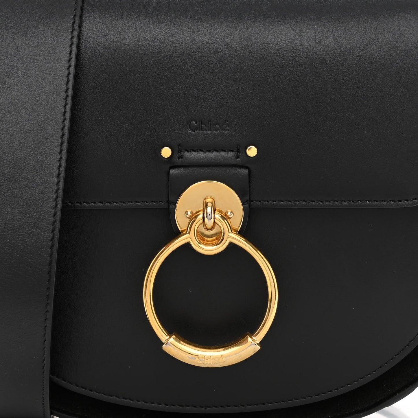 Calfskin Suede Large Tess Bag Black