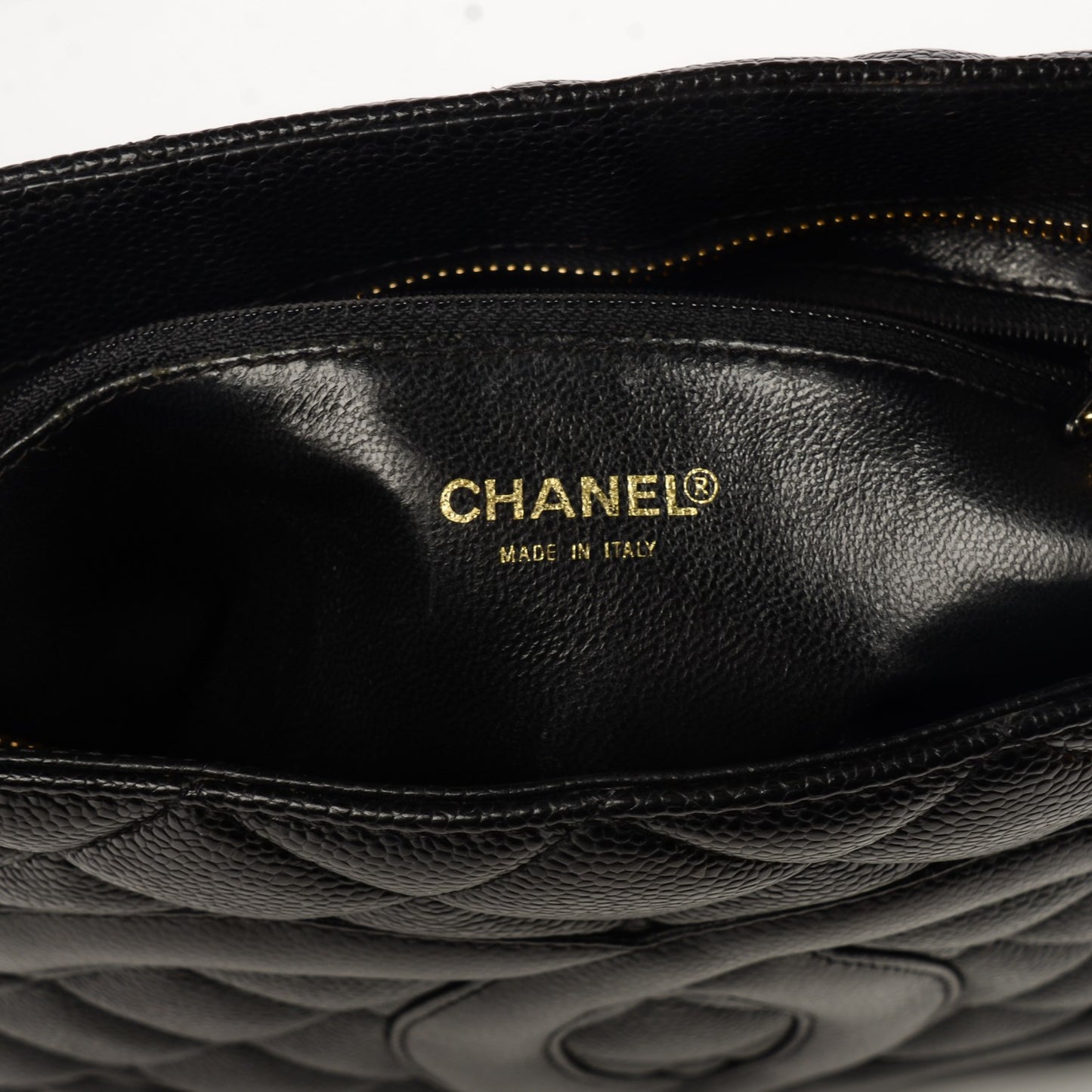 Caviar Quilted Medallion Tote Black