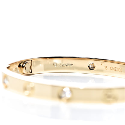 Cartier 18K Yellow Gold 4 Diamond LOVE Bracelet 16 5 of 7