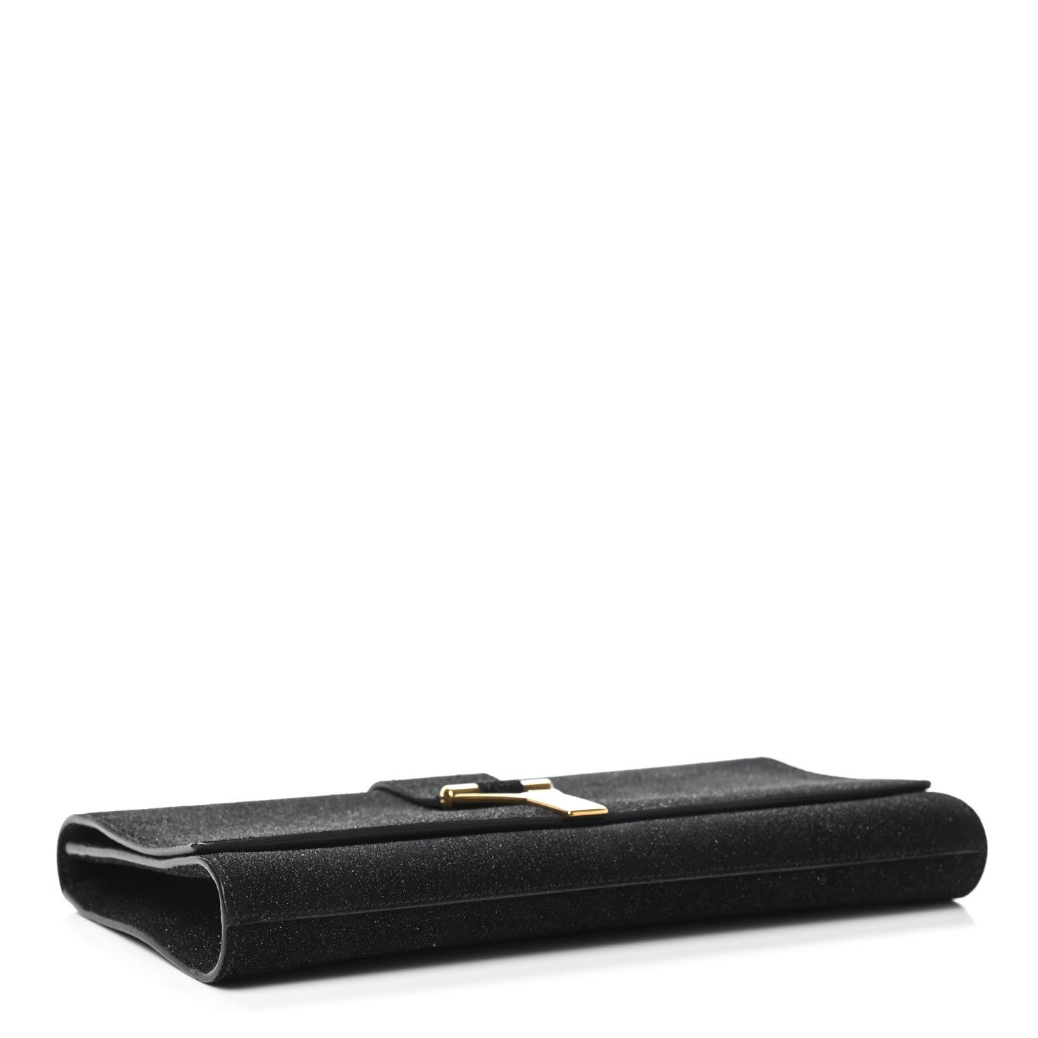 Saint Laurent Glitter Calfskin Classic Y Ligne Clutch Black 4 of 7
