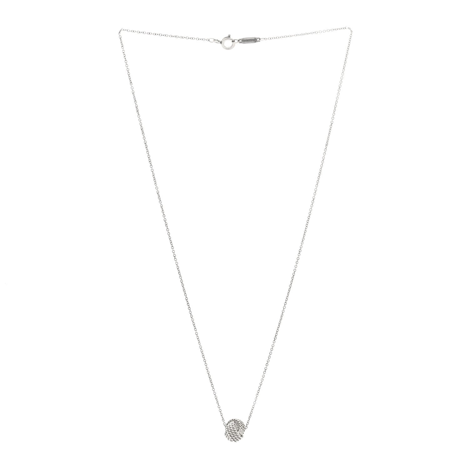 Tiffany Sterling Silver Twist Knot Pendant Necklace 2 of 4
