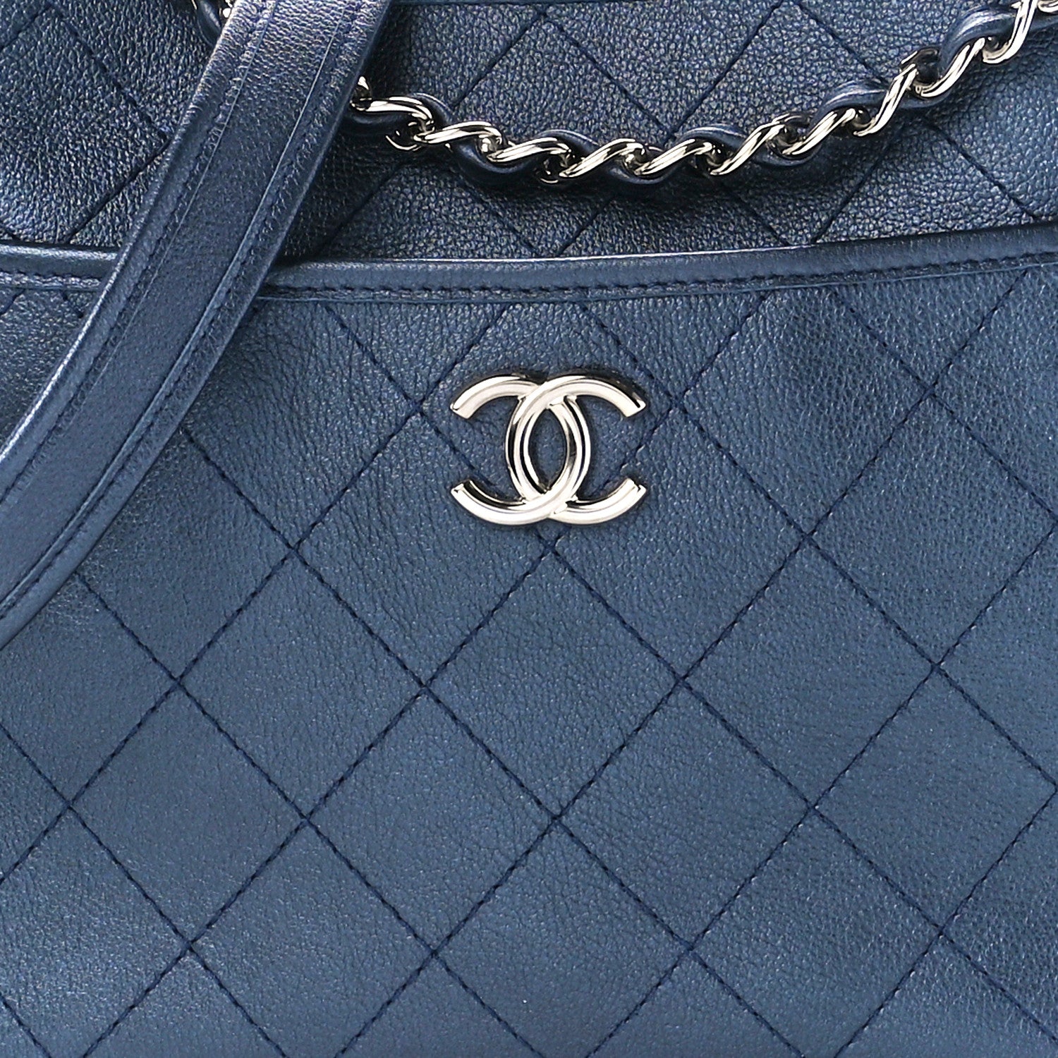 Chanel Calfskin Quilted Large Jungle Stroll Hobo Bag Navy 7 of 10
