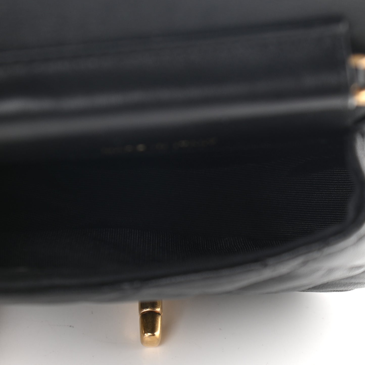 Calfskin Quilted Mini Coco Mail Clutch with Chain Black