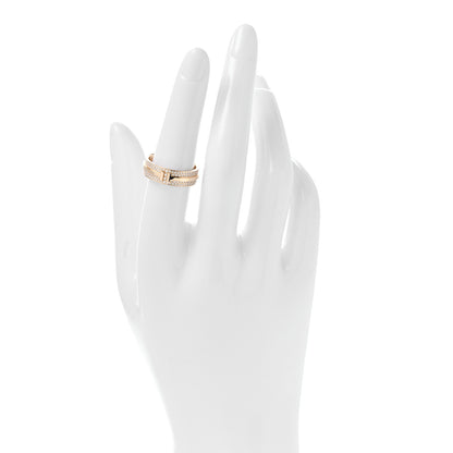 Tiffany 18K Yellow Gold Diamond Wide T Two Pave Ring 53 6.5 2 of 4