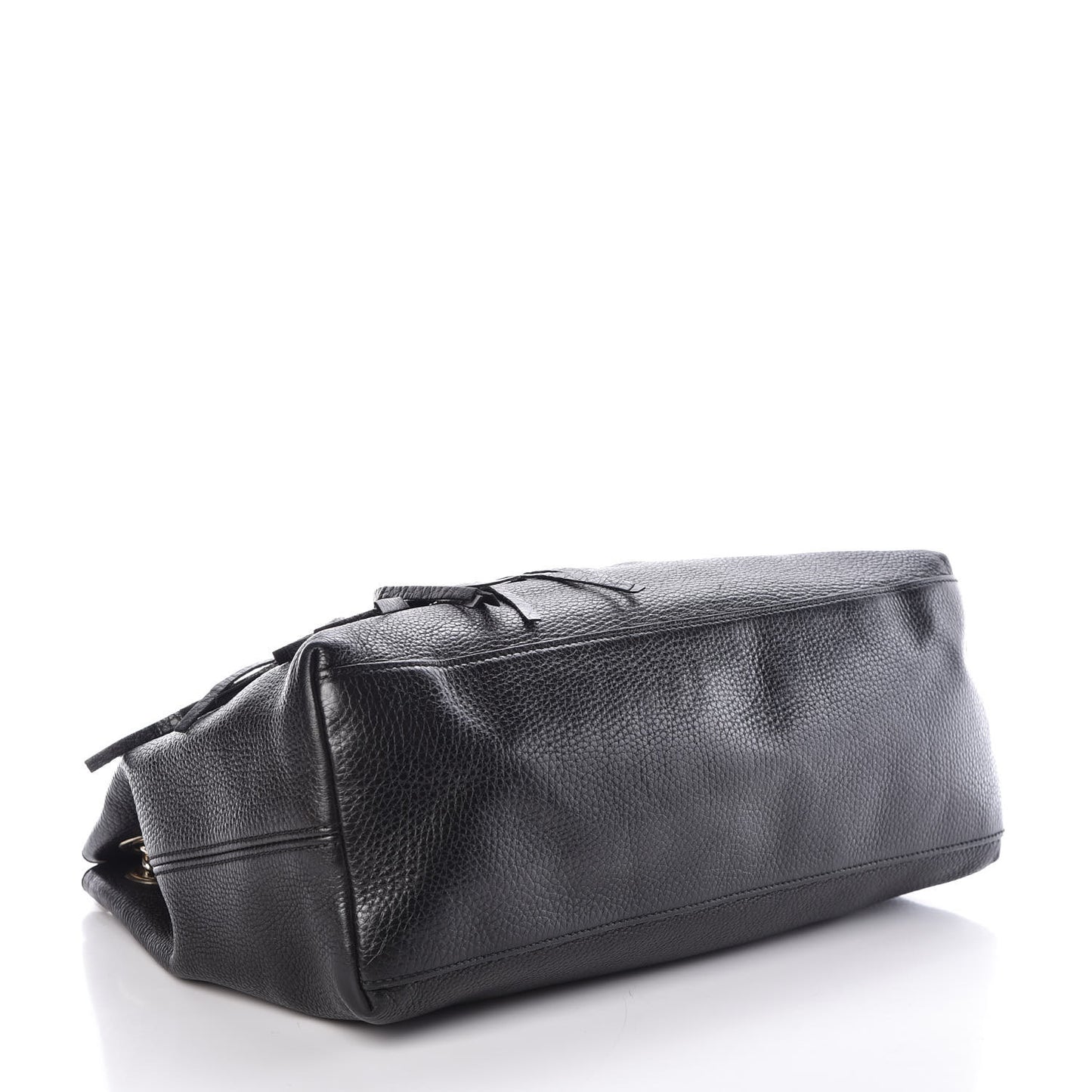 Pebbled Calfskin Medium Soho Chain Shoulder Bag Black
