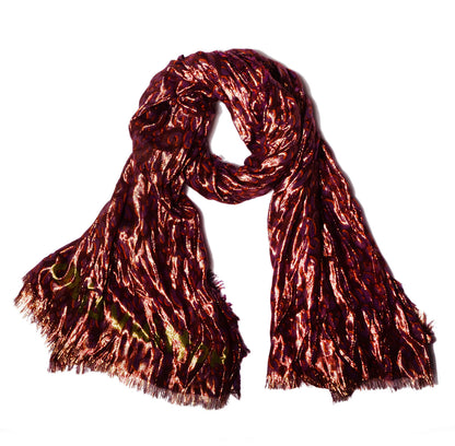Louis Vuitton Cashmere Silk Leopard Disco Etole Stole Prune 4 of 8
