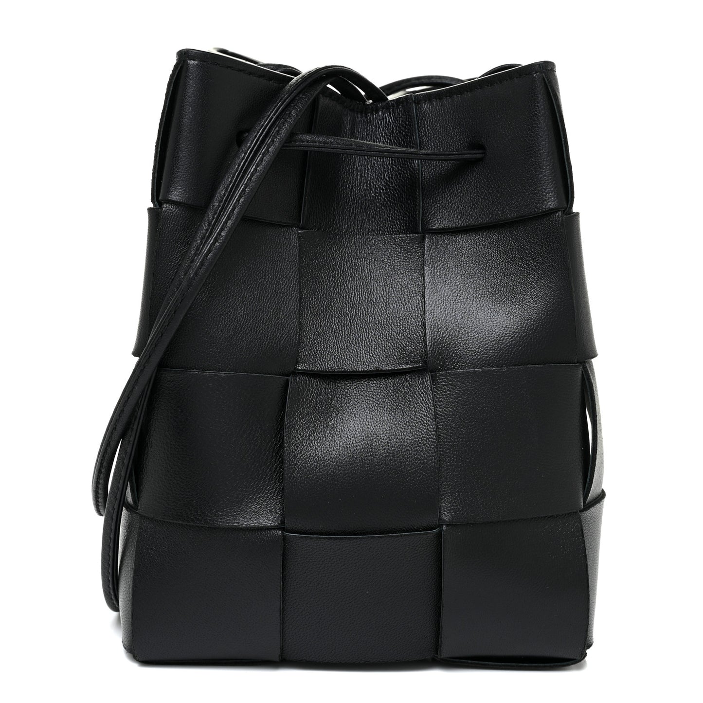 Nappa Maxi Intrecciato Cassette Bucket Bag Black