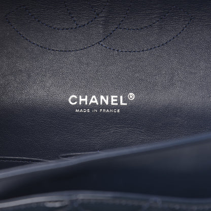 Chanel Patent Quilted Maxi Double Flap Navy Blue 6 of 15