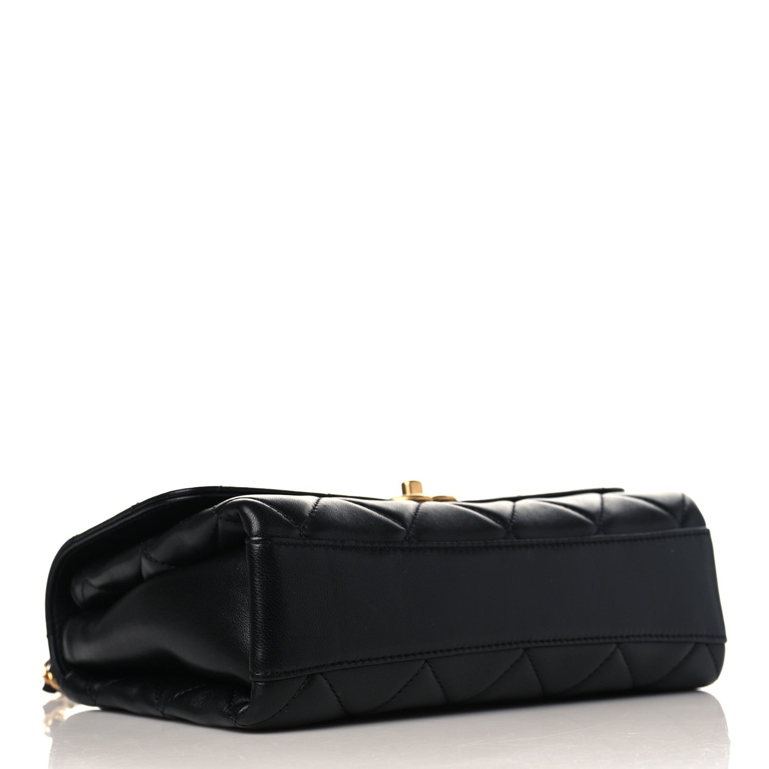 Chanel Lambskin Quilted Small CC Crystal Logo Chain Flap Black 4 of 9