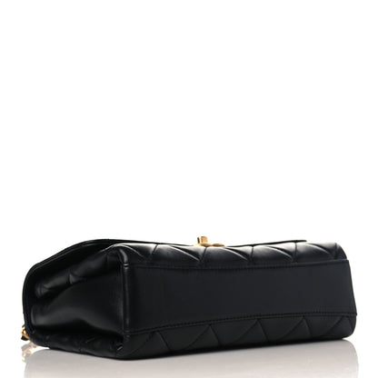 Chanel Lambskin Quilted Small CC Crystal Logo Chain Flap Black 4 of 9