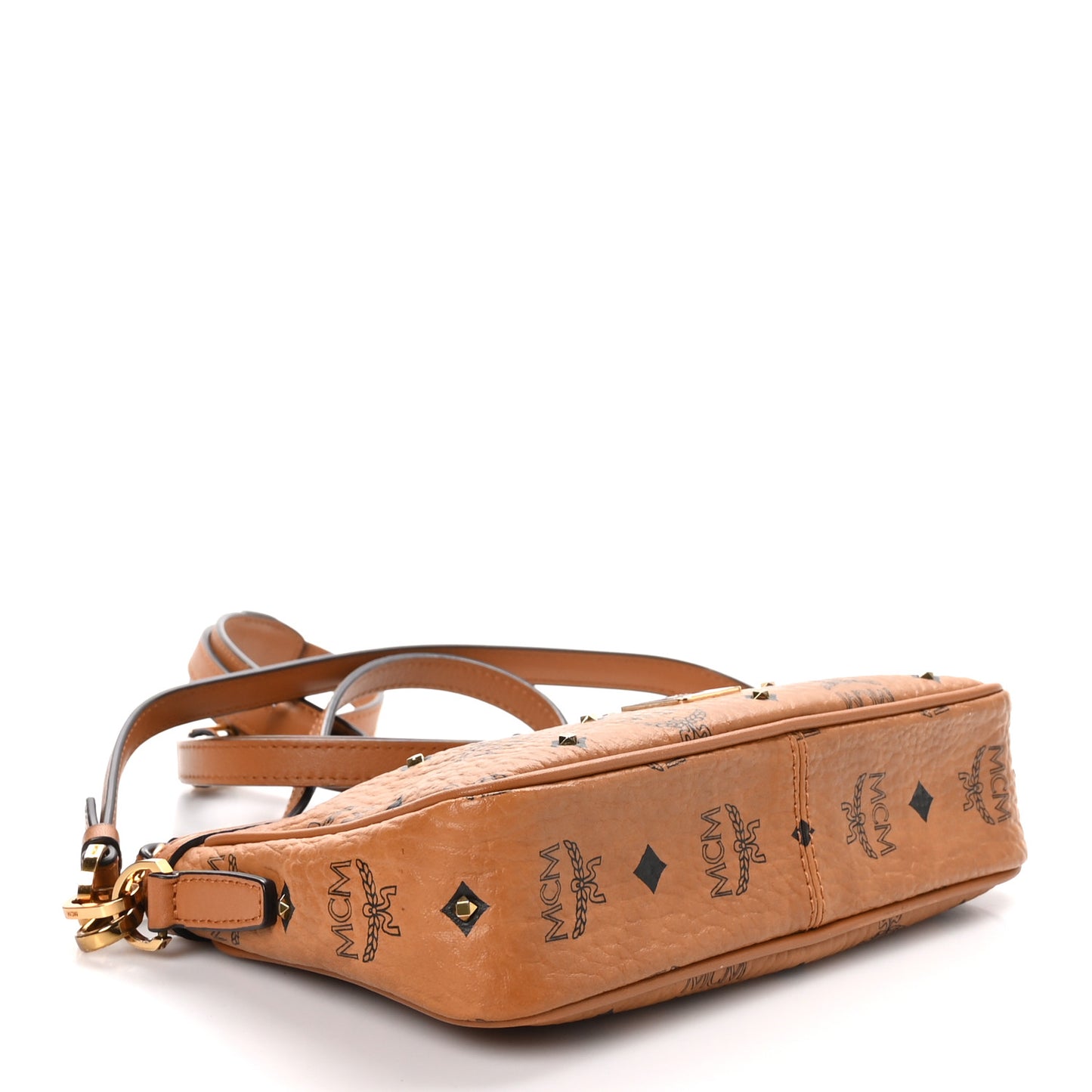 Visetos Studded Small Crossbody Bag Cognac