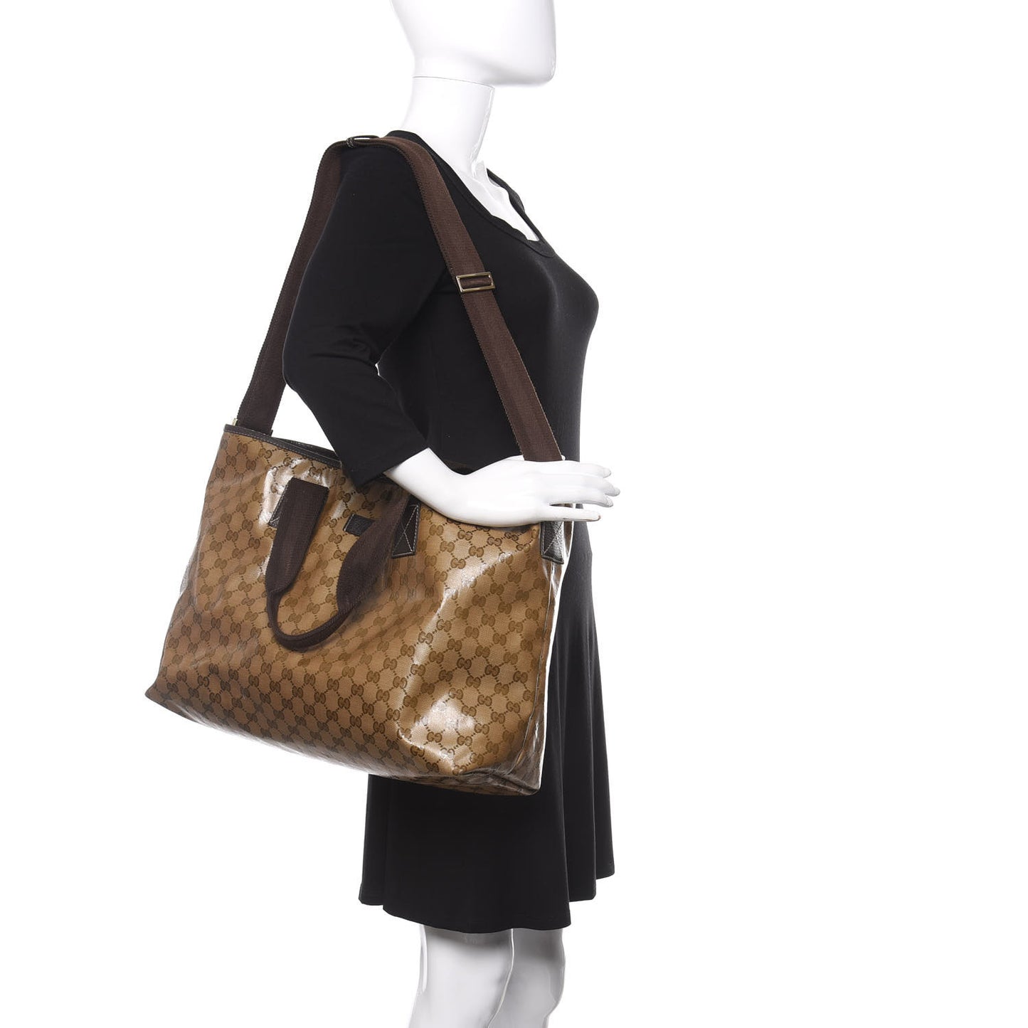 Crystal Monogram Travel Bag Dark Brown