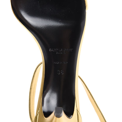 Saint Laurent Metallic Calfskin Metallic Charlotte 55 Sandals 38 Gold 6 of 12