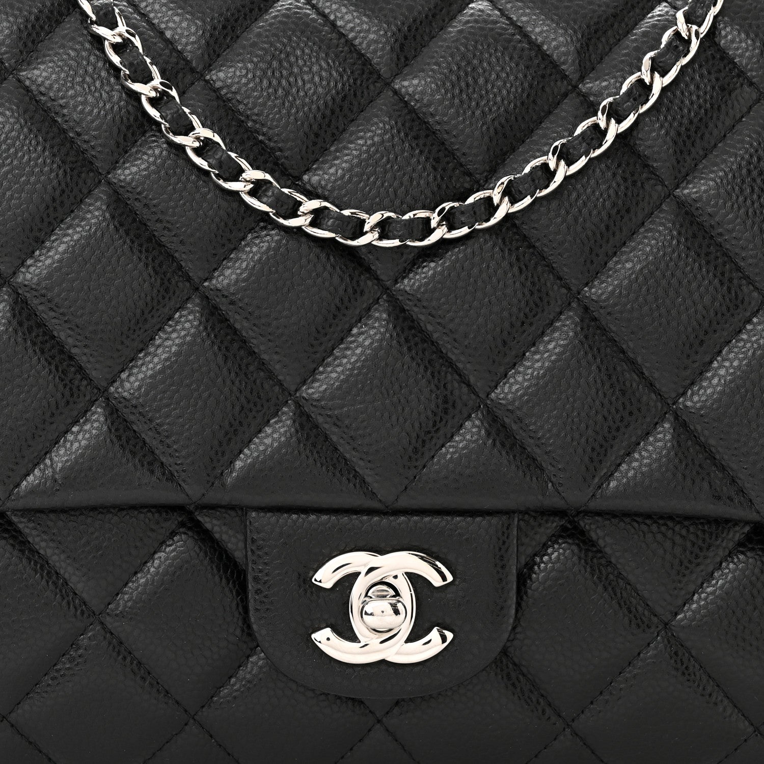 Chanel Caviar Quilted Clutch With Chain Flap Black 7 of 10