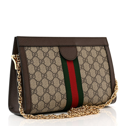 Gucci GG Supreme Monogram Web Small Ophidia Chain Shoulder Bag Brown 3 of 9