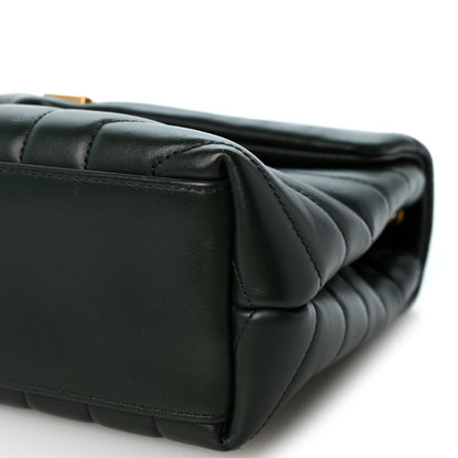 Saint Laurent Calfskin Y Quilted Monogram Small Loulou Chain Satchel Vert Fonce 10 of 10