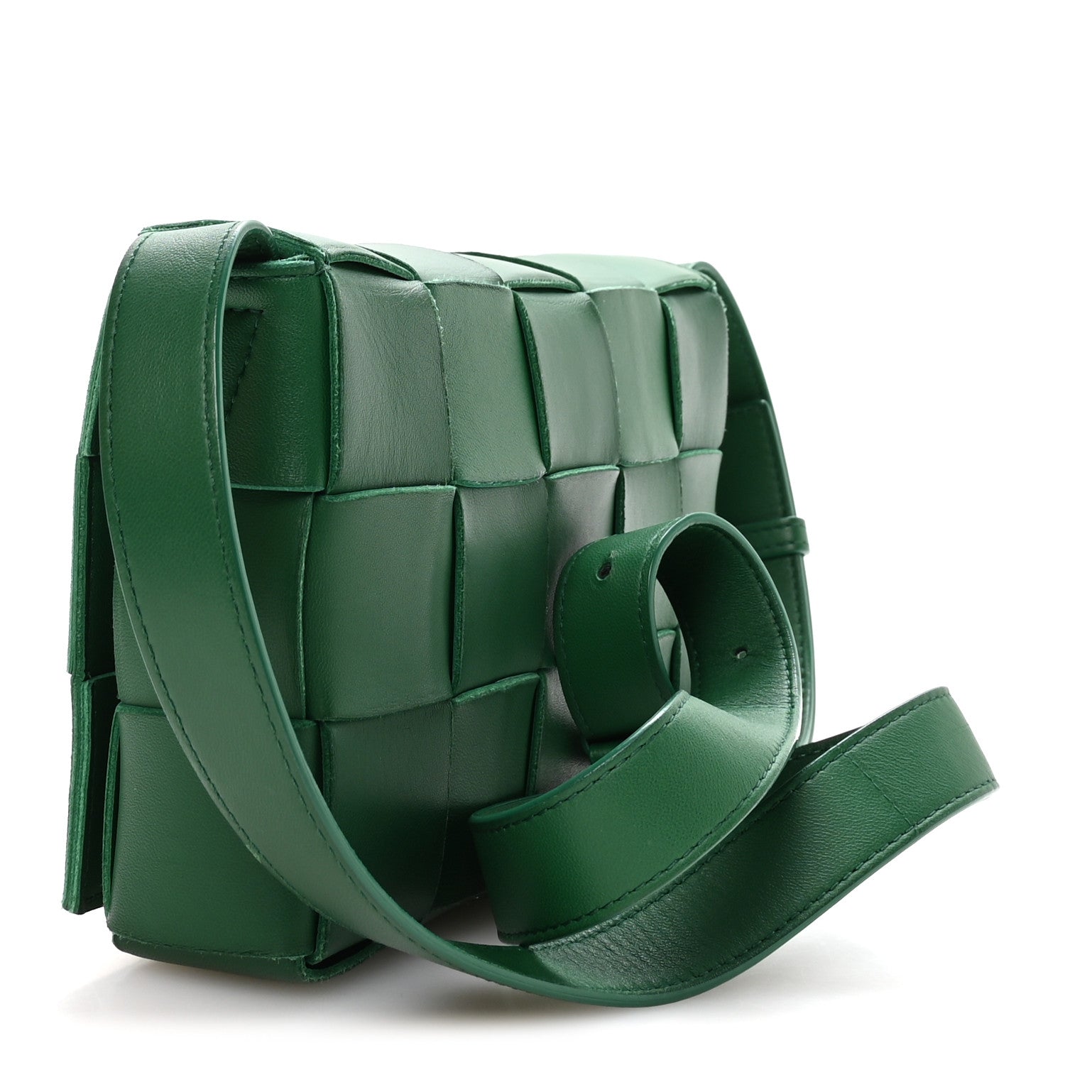 Bottega Veneta Lambskin Maxi Intrecciato Cassette Crossbody Bag Racing Green 3 of 10
