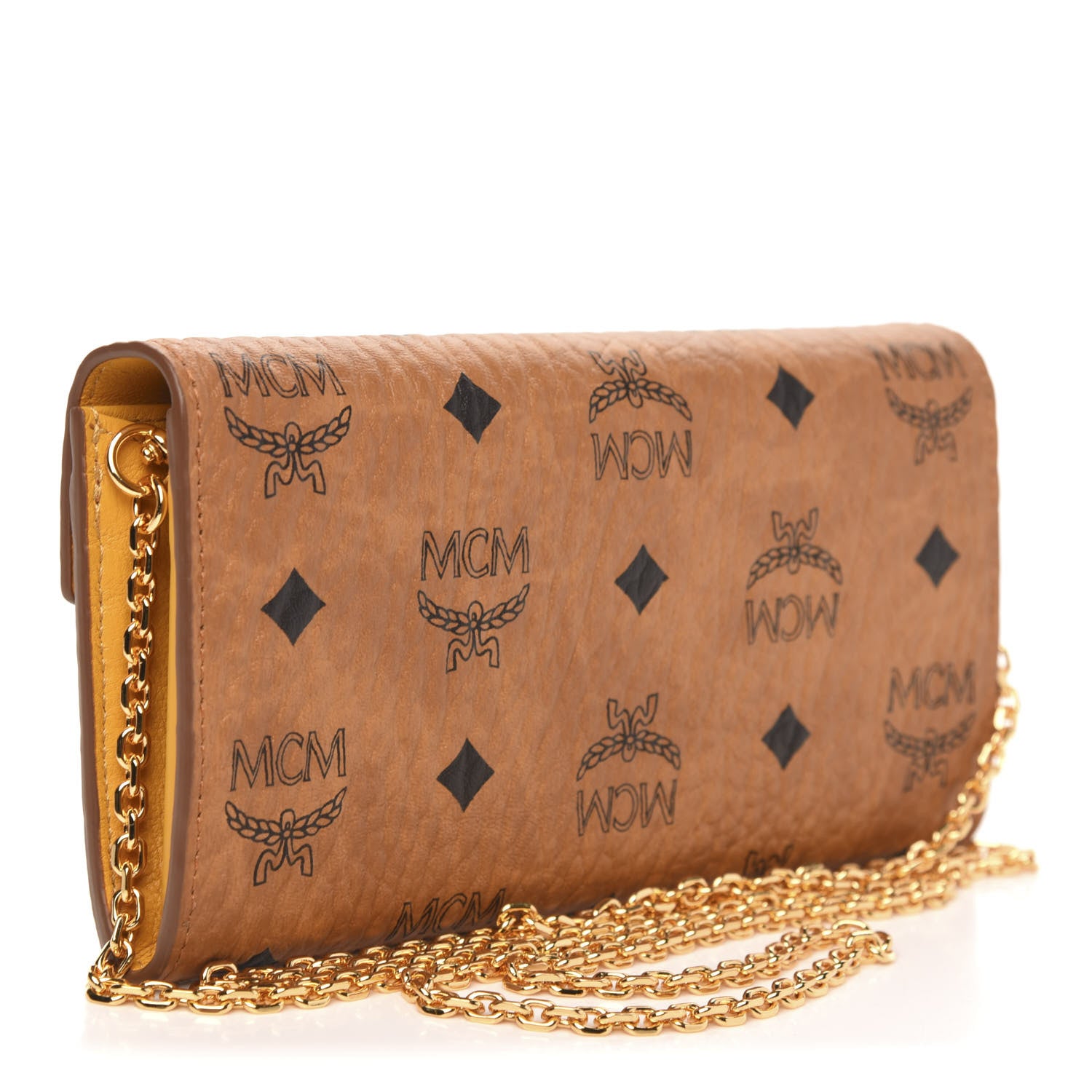 MCM Visetos Large Patricia Wallet On Chain Cognac 3 of 9