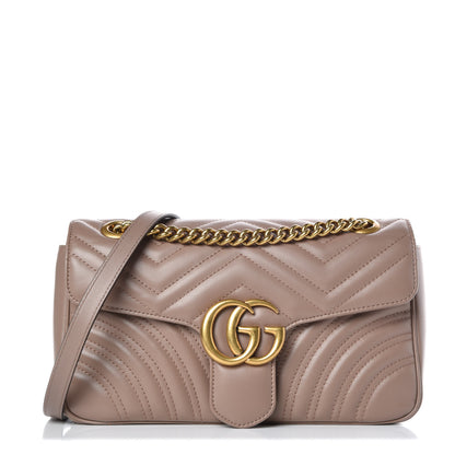 Gucci Calfskin Matelasse Small GG Marmont Shoulder Bag Porcelain Rose 1 of 9