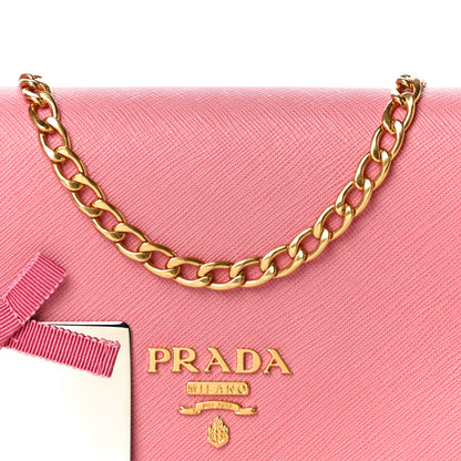 Prada Saffiano Lux Chain Wallet Petalo 7 of 9