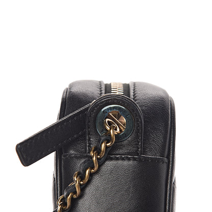 Chanel Lambskin Chevron Quilted Pyramid CC Camera Case Black 10 of 15