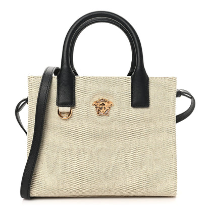 Versace Canvas Calfskin La Medusa Mini Tote Bag Beige 1 of 9