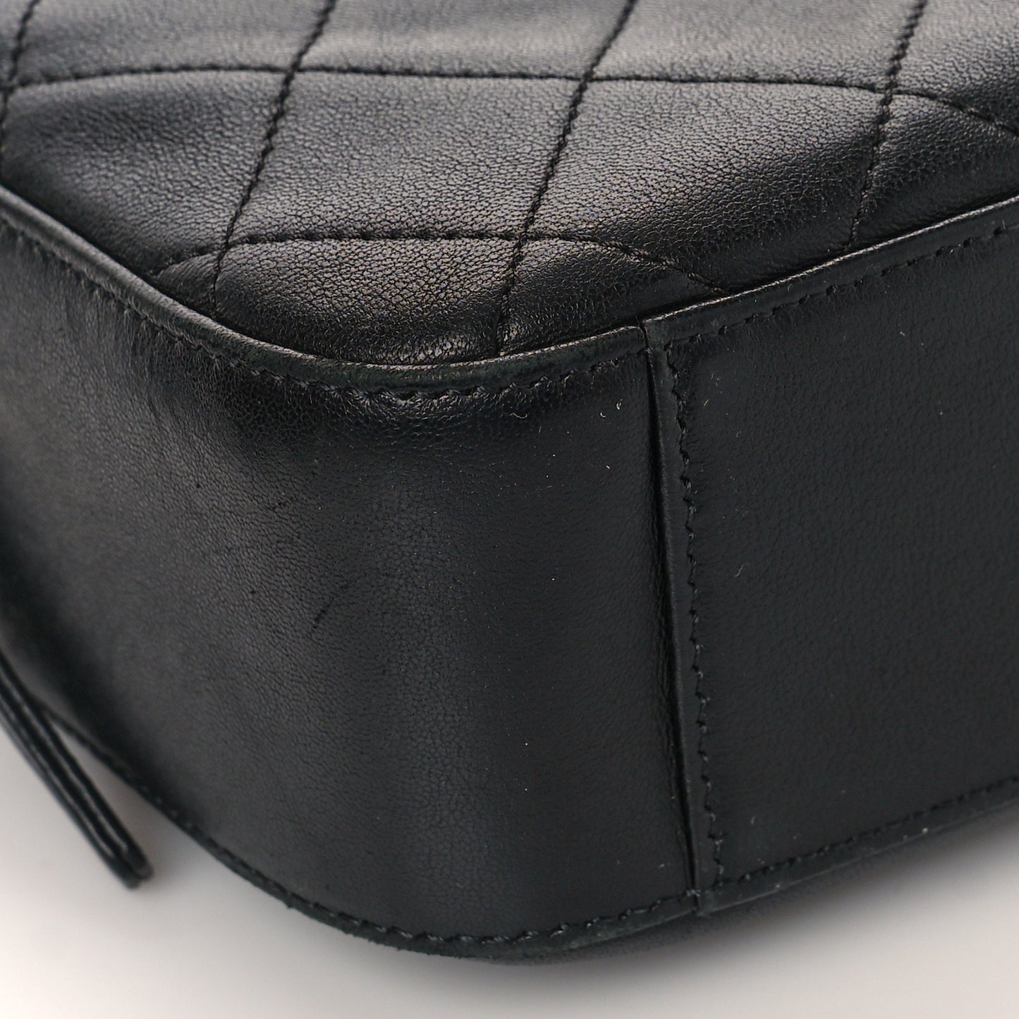 Goatskin Quilted Chanel 19 Camera Case Black