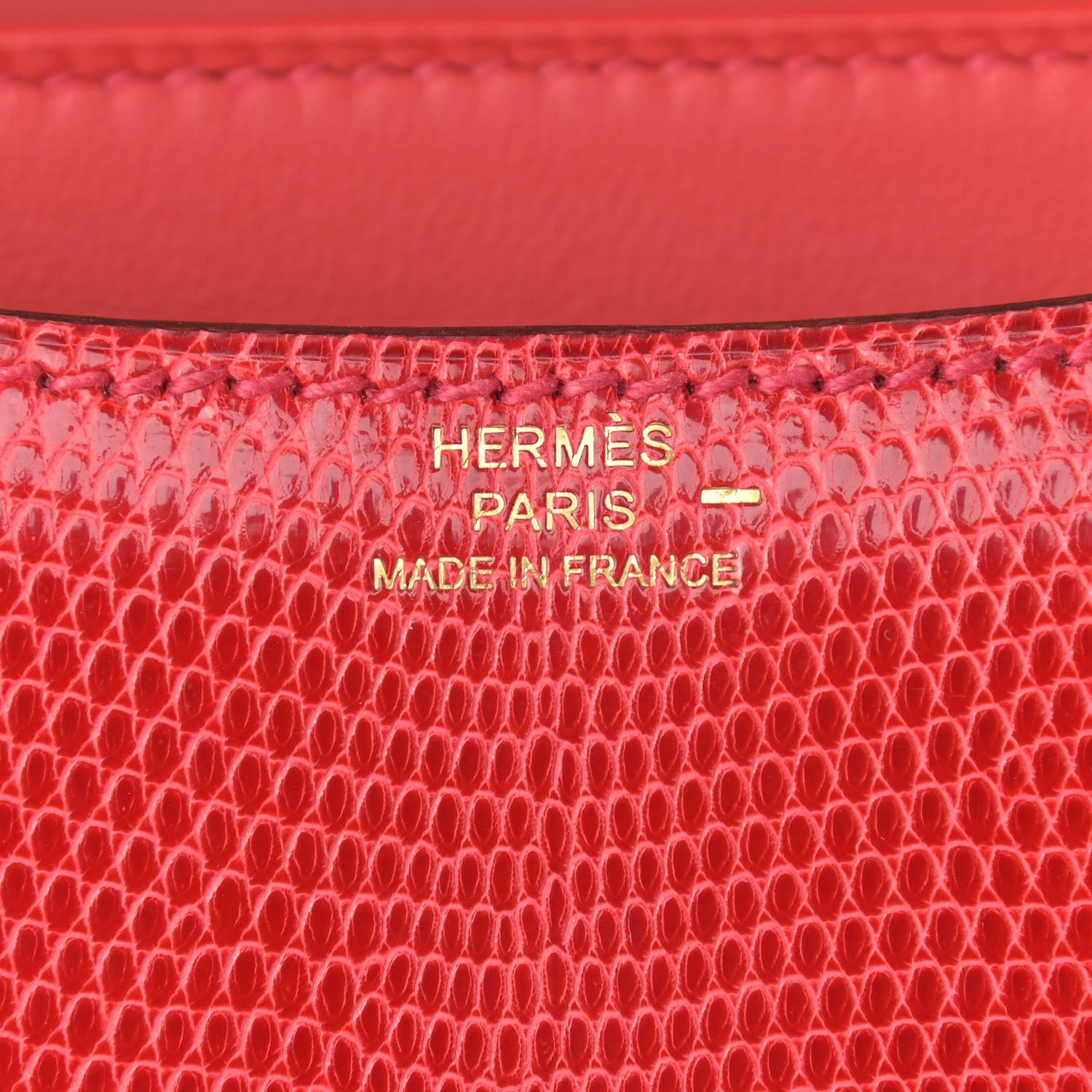 Hermes Lizard Constance 18 Rouge Moyen 6 of 9
