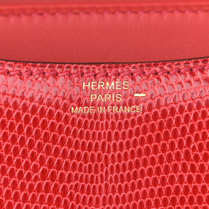 Hermes Lizard Constance 18 Rouge Moyen 6 of 9