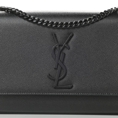 Saint Laurent Grain De Poudre Small Monogram Kate Satchel Black 8 of 11