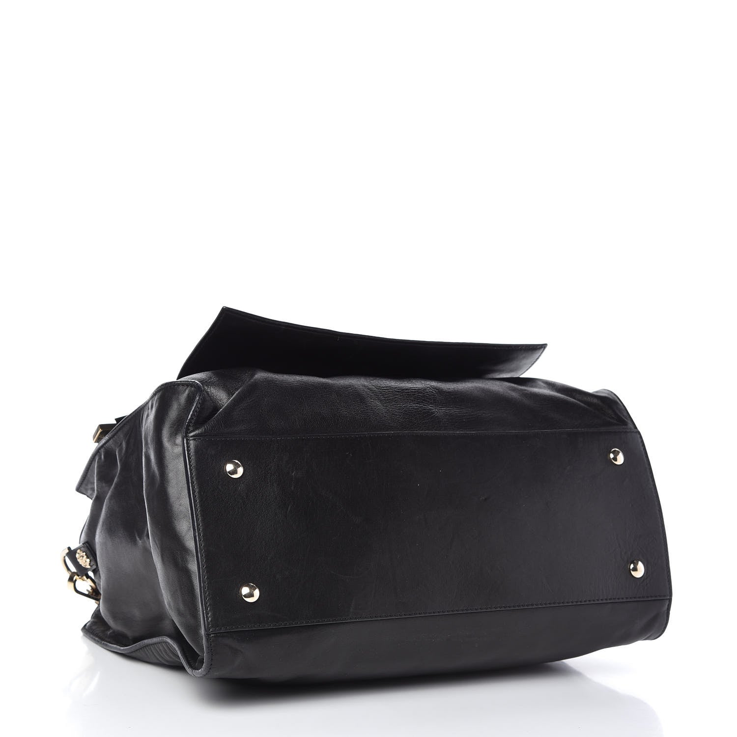 Versace Calfskin Large Palazzo Tote Bag Black 4 of 10
