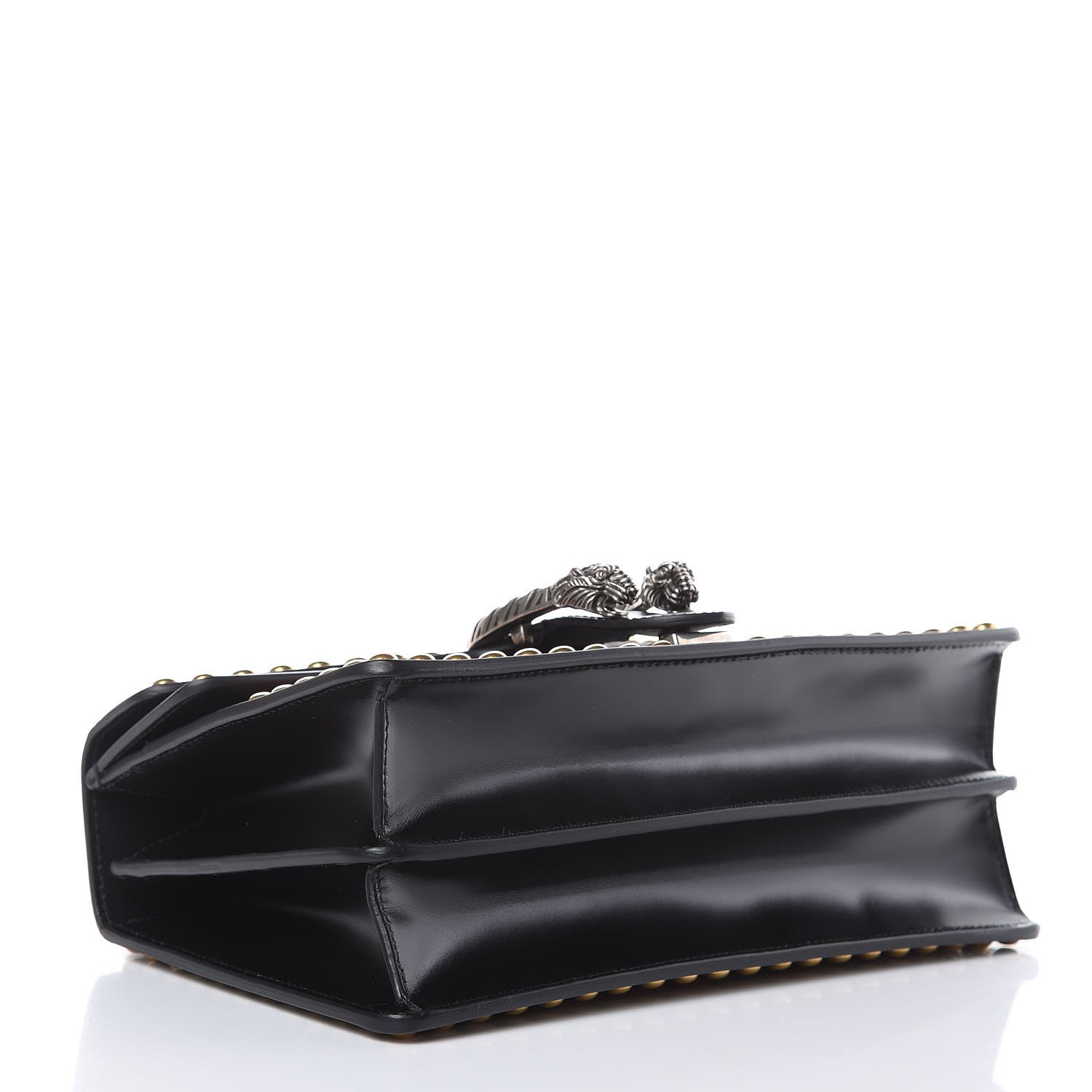 Gucci Calfskin Floral Embroidered Studded Small Dionysus Shoulder Bag Black 5 of 11