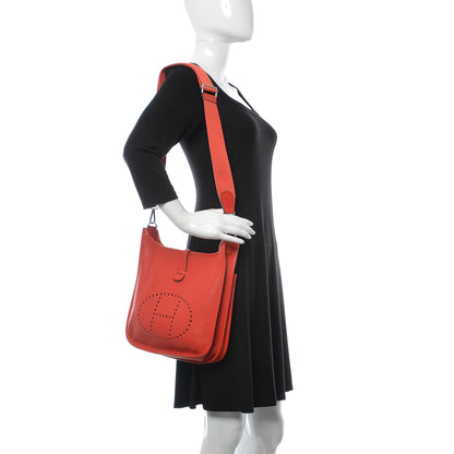 Hermes Taurillon Clemence Evelyne III PM Rouge Tomate 2 of 10