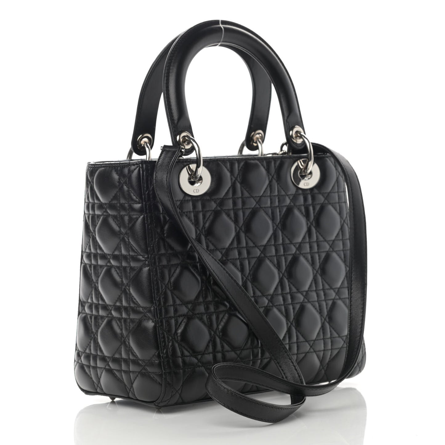 Lambskin Cannage Medium Lady Dior Black