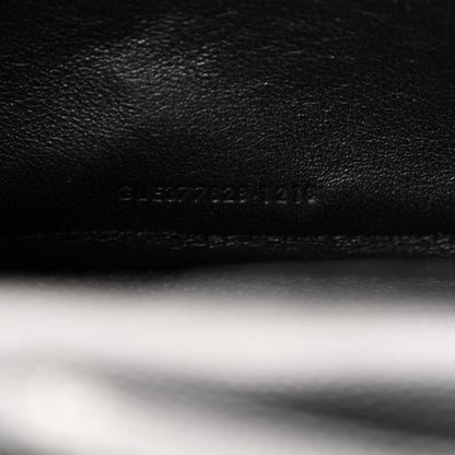 Saint Laurent Grain De Poudre Matelasse Chevron Monogram Monochrome Envelope Chain Wallet Black 7 of 10