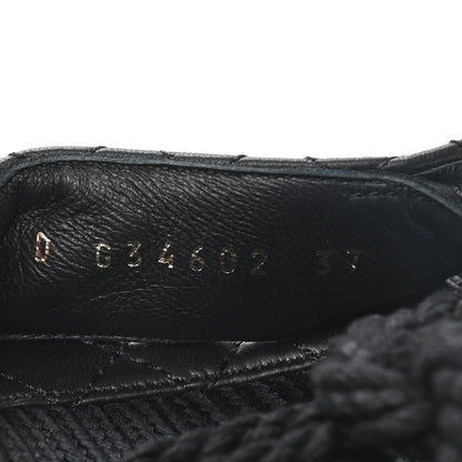 Chanel Cord Lambskin Quilted Logo Sandals 37 Black 8 of 8