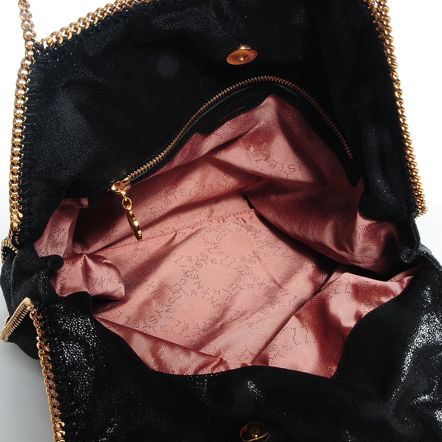 Faux Leather Shaggy Deer Big Falabella Tote Black