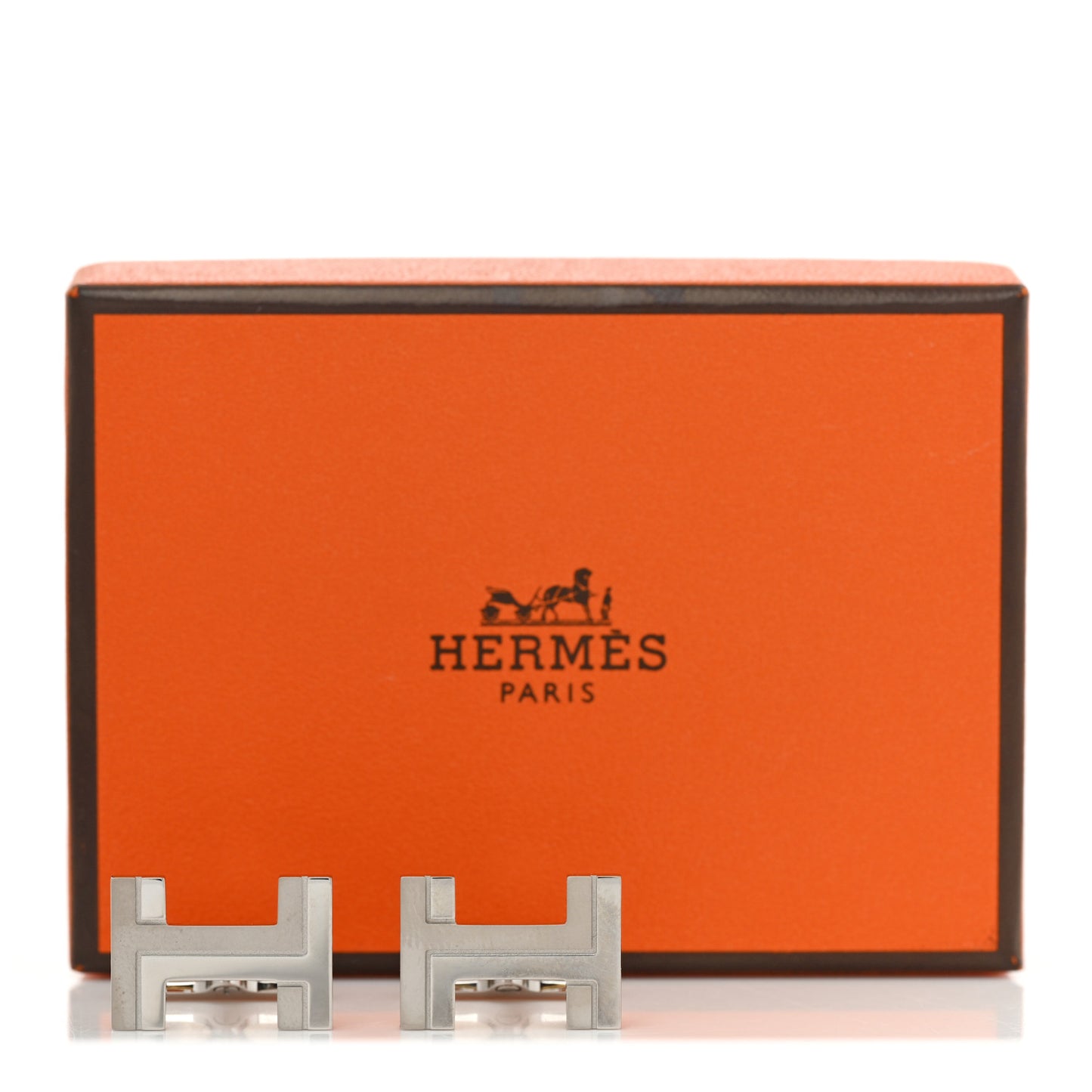 Palladium H Au Carre Cufflinks Silver