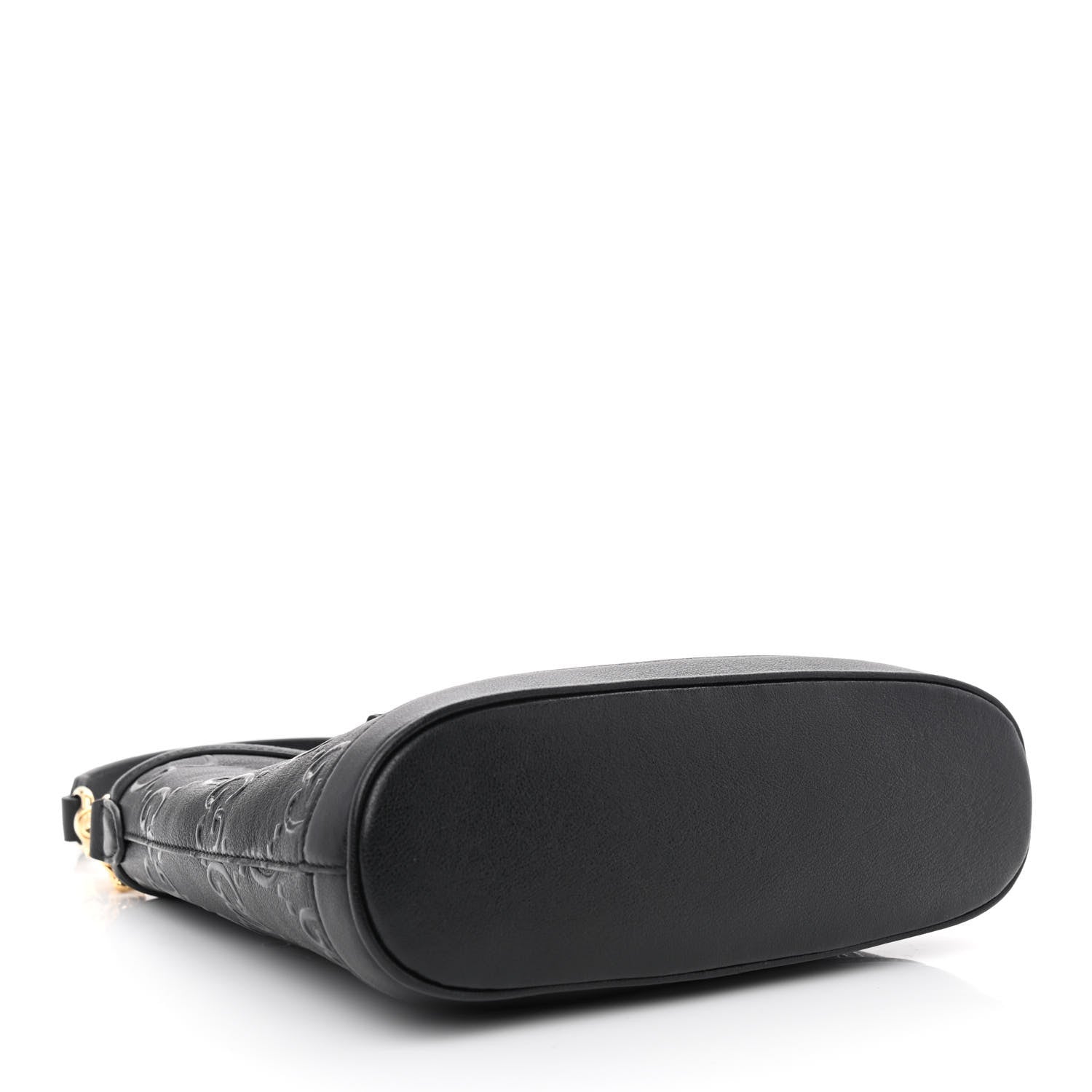 Gucci Wonka Grain Calfskin GG Monogram Debossed Small Padlock Shoulder Bag Black 4 of 10