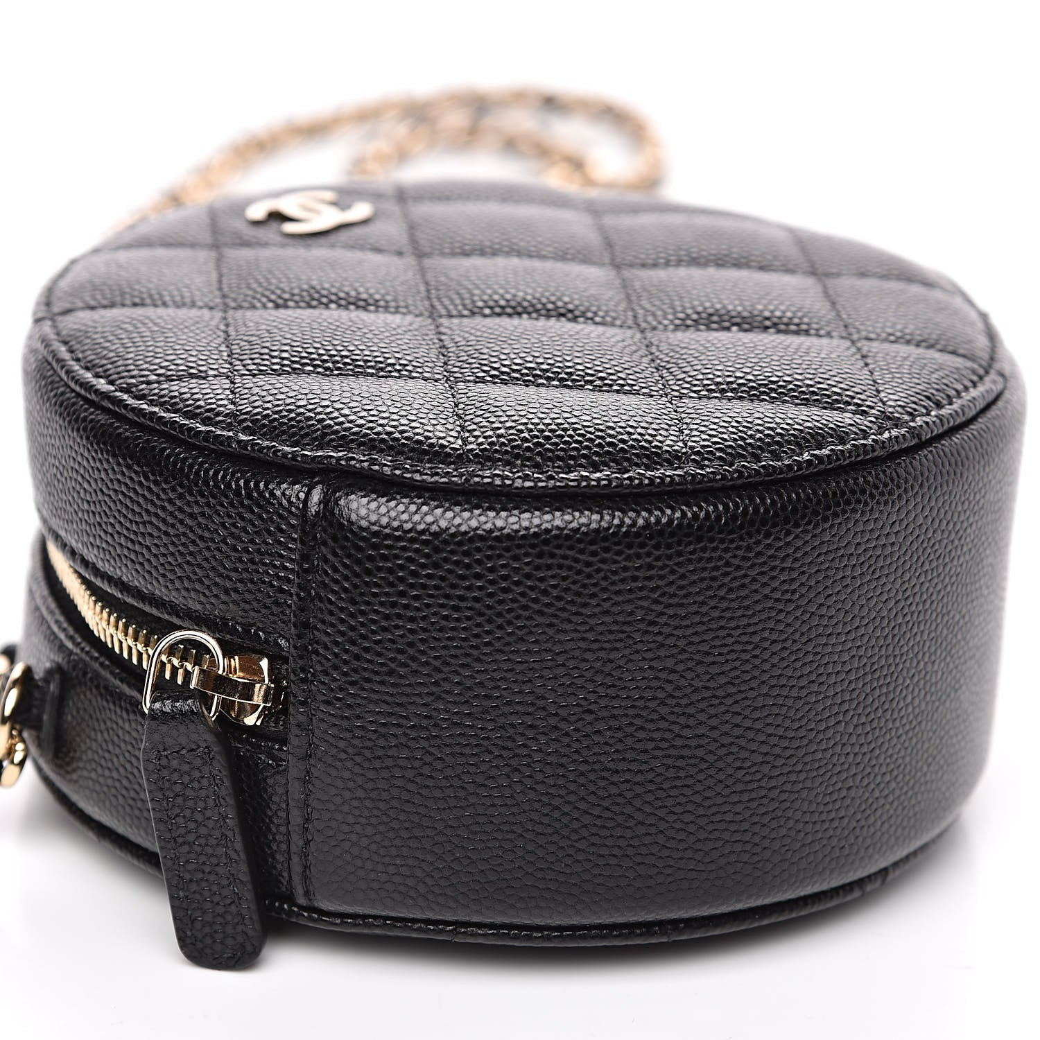 Chanel Caviar Quilted Round Clutch With Chain Black 8 of 10